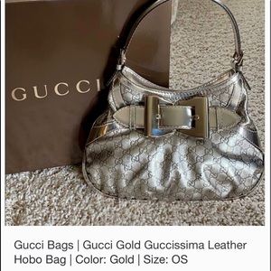 Gucci gold Guccissima hobo bag